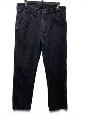 Rustler Straight Leg Jeans Men 34x29 Black Denim Relaxed Fit Cotton
